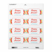 Happy Purim - GIF-label Etiket (Full Sheet)