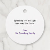 Happy Purim Gift Basket Mishloach Manot Labels (Achterkant)