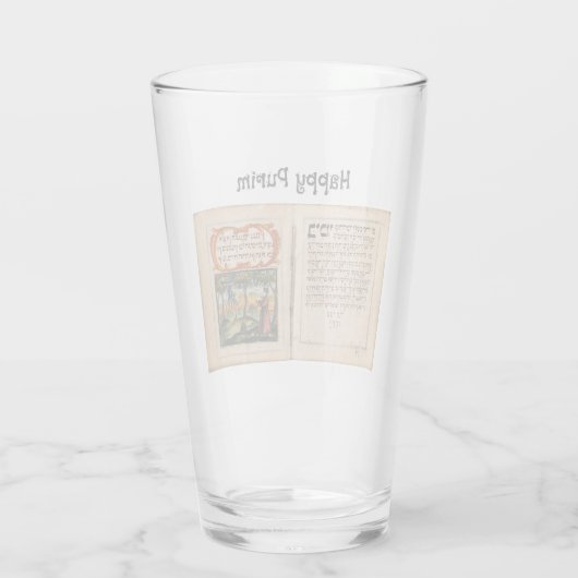 Happy Purim Glas (Achterkant)