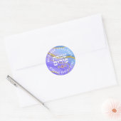 Happy Purim Gold Glitter Agate Hebrew Ronde Sticker (Envelop)