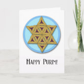 Happy Purim Hamantaschen Cookies Star of David Kaart (Voorkant)