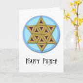 Happy Purim Hamantaschen Cookies Star of David Kaart (Gele Bloem)
