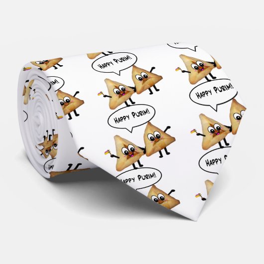 Happy Purim hamantaschen Stropdas (Opgerold)