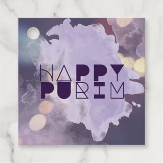 HAPPY PURIM in Paars Bedankjes Labels