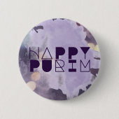 HAPPY PURIM in Paars Ronde Button 5,7 Cm (Voorkant)