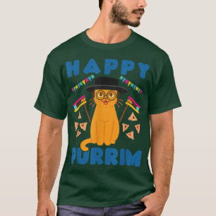 Happy Purim Jewish Holiday Cat Hamantash Women Man T-shirt