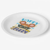 Happy Purim Joods vakantiemasker Papieren Bordje (Gekanteld)