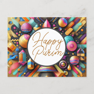 Happy Purim Joodse Wensen Multicolor Party Decor Briefkaart