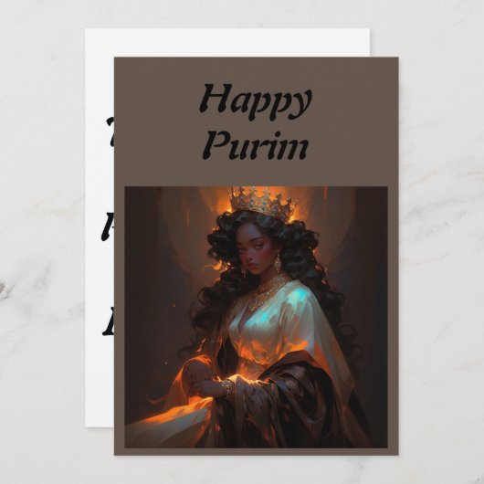Happy Purim Kaart (Voorkant / Achterkant)