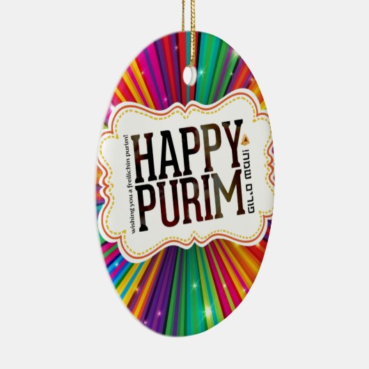happy purim keramisch ornament (Rechts)