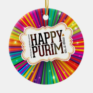 happy purim keramisch ornament