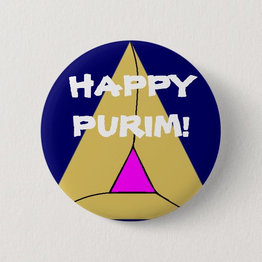 HAPPY PURIM! Knoop Ronde Button 5,7 Cm (Voorkant)