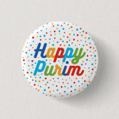 Happy Purim-knop Ronde Button 3,2 Cm (Voorkant)