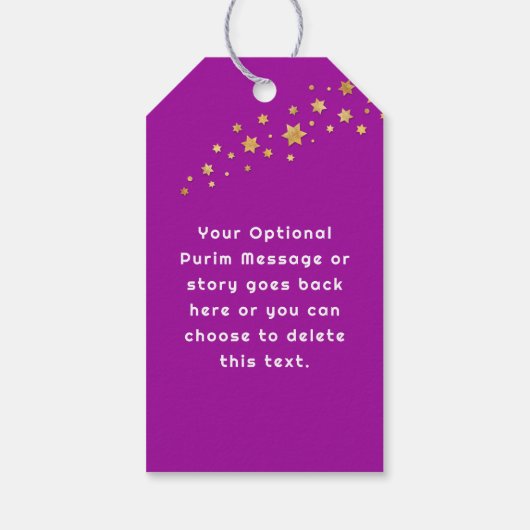 Happy Purim - Kosher Info Monogram Gift Label Cadeaulabel (Achterkant)