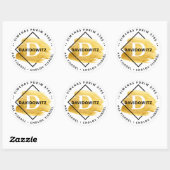 Happy Purim - Kosher Info Monogram Gold Swash Cla Ronde Sticker (Vel)