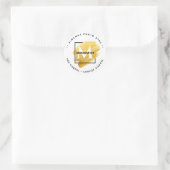 Happy Purim - Kosher Info Monogram Gold Swash Cla Ronde Sticker (Tas)