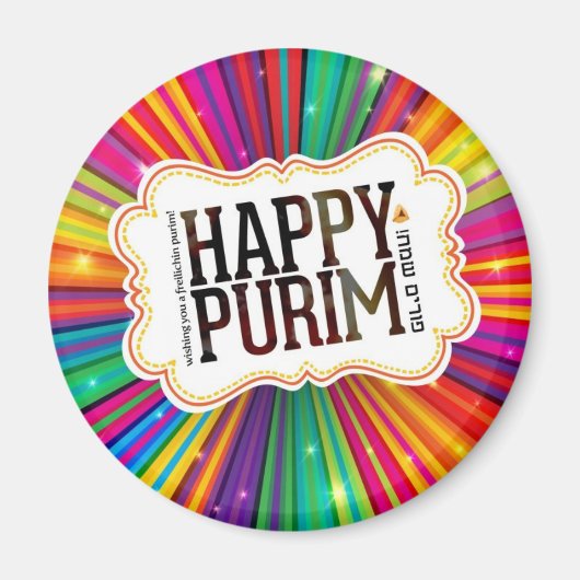 happy purim magneet (Voorkant)