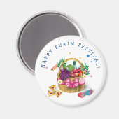 Happy Purim-mandjes, decoratie, Ornamenten Magneet (Voorkant / Achterkant)