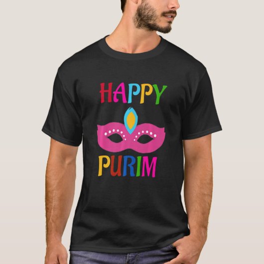 Happy Purim Masker T-shirt (Voorkant)