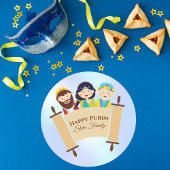 Happy Purim Megillah Kinder Custom Ronde Sticker