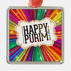 happy purim metalen ornament