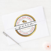 Happy Purim Mishloach Manos Kosher - Gegevens groo Ronde Sticker (Envelop)