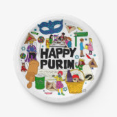 Happy Purim Paper-Borden Papieren Bordje (Voorkant)