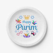 Happy Purim Papieren Bordje (Voorkant)