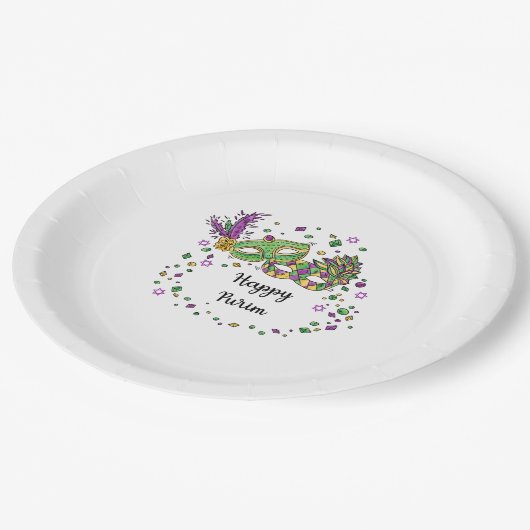 Happy Purim Papieren Bordje (Gekanteld)