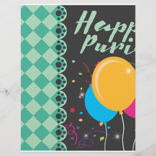 happy purim persoonlijk briefhoofd (Voorkant)