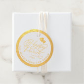 Happy Purim REAL Gold Foil script Bedankjes Labels (Met doos)