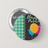 happy purim ronde button 5,7 cm (Voorkant /achterkant)