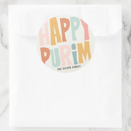 Happy Purim Ronde Sticker (Tas)