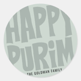 Happy Purim Ronde Sticker