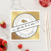 HAPPY PURIM Script - Aangepast Napkin met Gold Servet (Insitu)