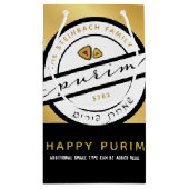 HAPPY PURIM Script Personalized Mishloach Manos Klein Cadeauzakje (Achterkant)