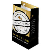 HAPPY PURIM Script Personalized Mishloach Manos Klein Cadeauzakje (Achterkant Gekanteld)