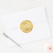 Happy Purim Specialized GOLD Royal LARGE Seal Ronde Sticker (Envelop)