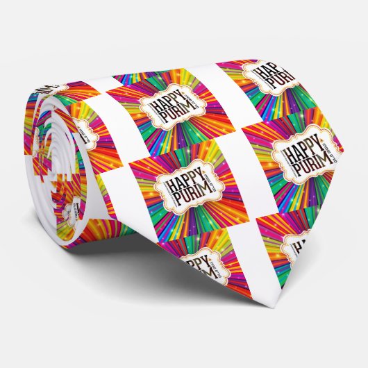 happy purim stropdas (Opgerold)