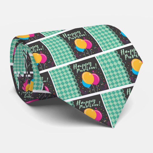 happy purim stropdas (Opgerold)