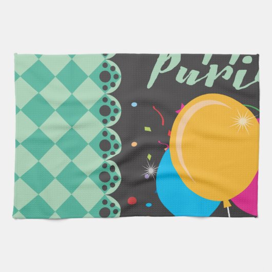 happy purim theedoek (Horizontaal)