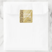 Happy Purim Trendy Mishloach Manot Label in Gold (Tas)