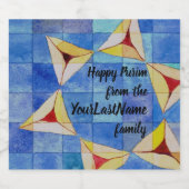 Happy Purim van uw familie - etiketten van bierfle (Enkel label)