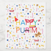 happy purim wijnlabels wijn etiket (Enkel label)