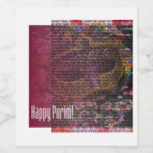 Happy Purim Wine Labs voor Purim Party Wijn Etiket (Enkel label)