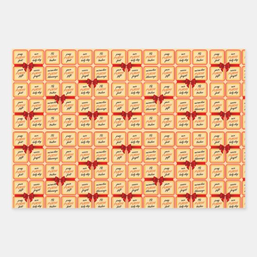 Happy Purim Wrapping Paper Flat Sheet Set van 3 (Voorkant 2)