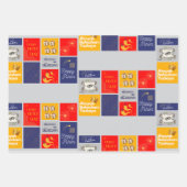 Happy Purim Wrapping Paper Flat Sheet Set van 3 (Voorkant)