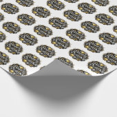 Happy Purim Wrapping Paper (zwart) Cadeaupapier (Hoek)