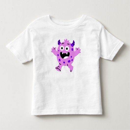 Happy Purple Monster Kids Kinder Shirts (Voorkant)