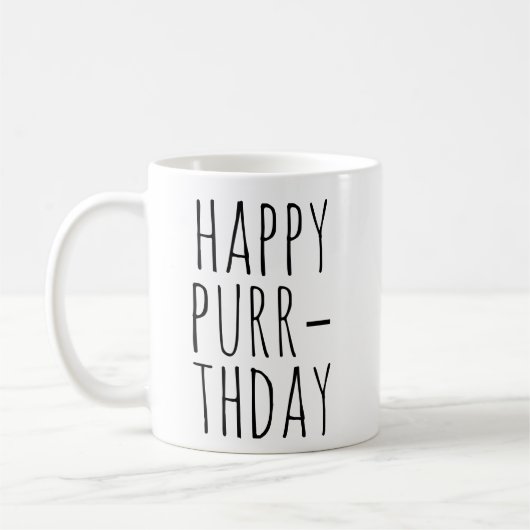 Happy Purr‑thday Birthday Cat Theme Koffiemok (Links)